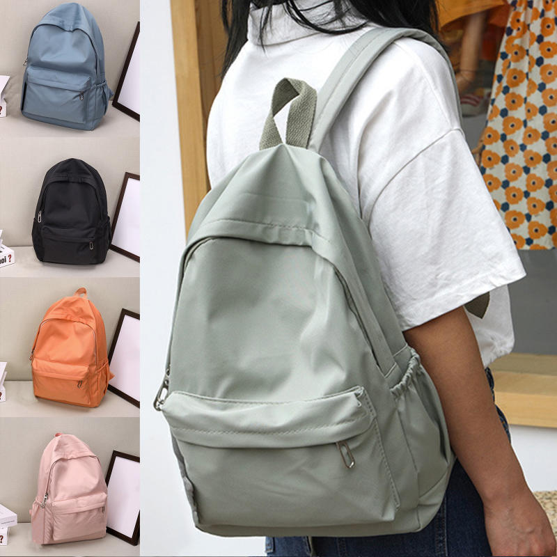 Women Solid Color Leisure Back - Canvas Backpack Casual 评论和价格